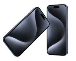 presentation of apple iphone 15 Pro blue